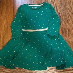 Mini Boden Emerald Dress with Gold Accents, Size 7-8 Girls